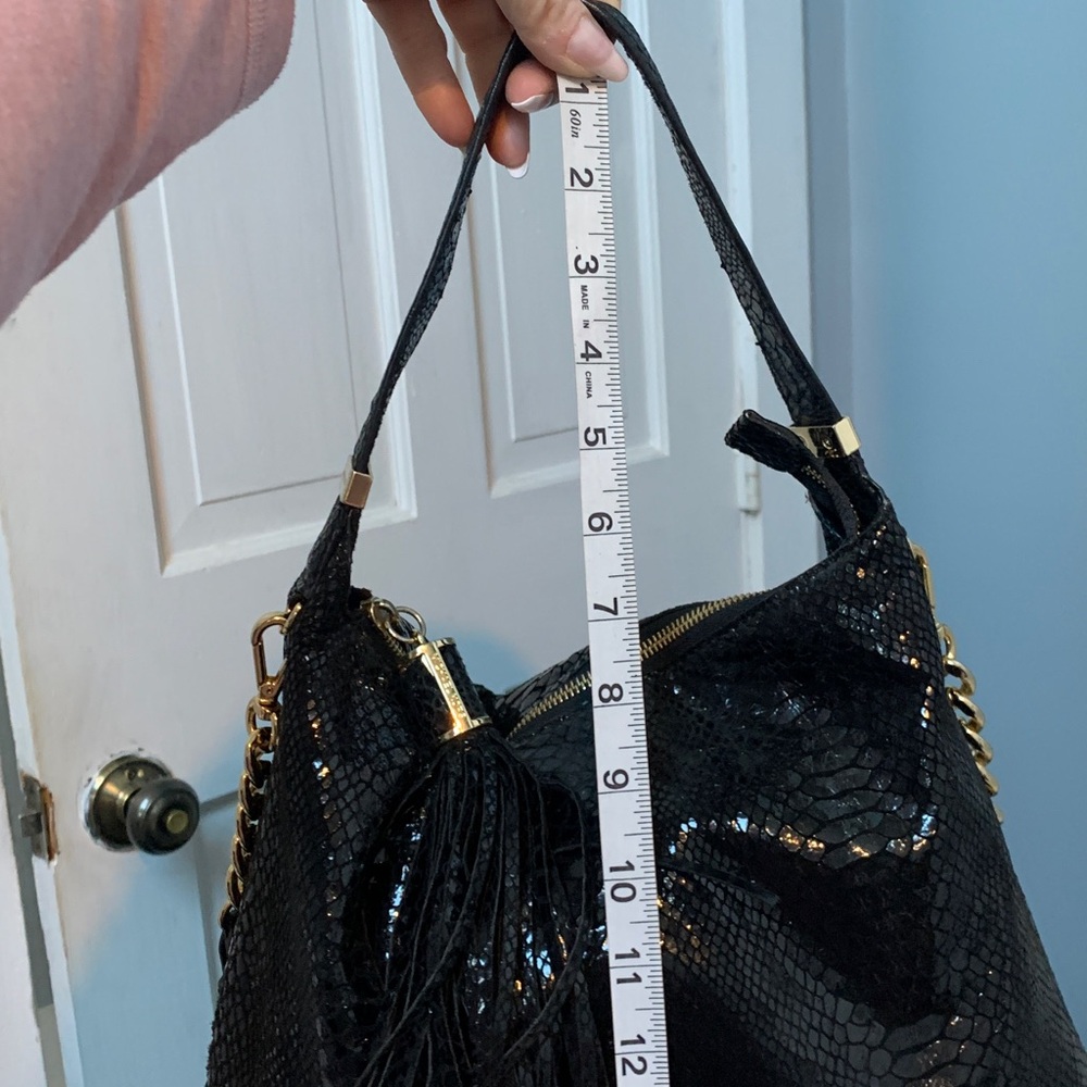 Authentic Michael Kors black snake print lightweight hobo slouch bag - Picture 15 of 17
